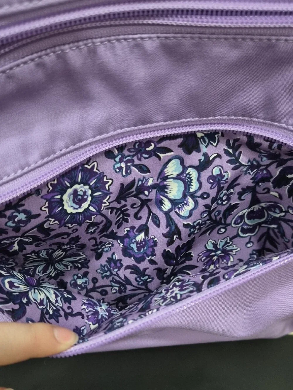 Vera Bradley Triple Zip Hipster Lavender/Lilac Bag